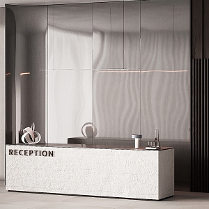 Modern Reception Desk Front Desk 3d model