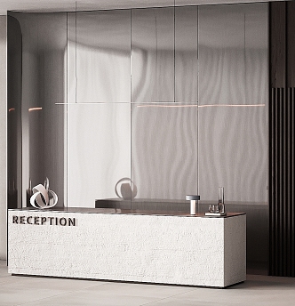 Modern Reception Desk Front Desk 3d model