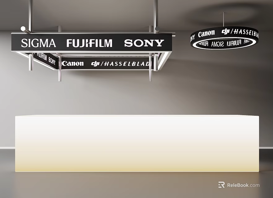 Commercial Lightbox Featuring SIGMA FUJIFILM SONY Canon HASSELBLAD Brand Logos 3d model 
