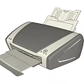 White And Gray Modern Office Scanner With Flatbed Design For Document Scanning 3d model