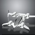 Futuristic White Spacecraft Model With Aerodynamic Design And Multiple Thrusters For Space Exploration