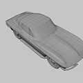 Blue Classic Two Door Sports Car With Sleek Body And Vintage Design