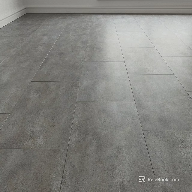 Modern Grey Floor Tiles With Textured Surface For Contemporary Interior Design 3d model 