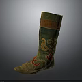 Traditional Embroidered Boots in Green Orange Red with Ornate Patterns for Daily Wear