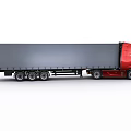 Red IVECO Modern Truck Featuring Grey Cargo Trailer And Cab Design