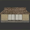 Traditional Cottage With Tile Roof Wooden Porch And Sliding Lattice Windows