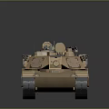 Desert Camouflage Military Battle Tank With Turret Cannon Antenna And Vehicle Number 83415