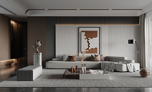 modern living room 3d model