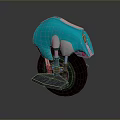 Turquoise Unicycle Modern Stylish Design With Streamlined Body And Black Pedals