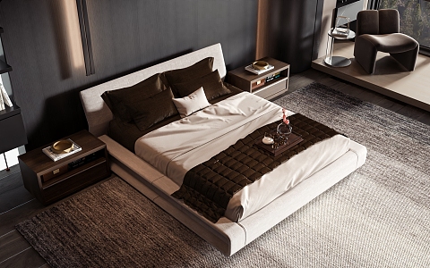 Style Commodity Bed 3d model