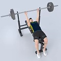 Men Performing Various Fitness Exercises With Dumbbells Barbell And Workout Bench