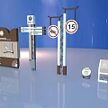 Different Types of Direction Road Signs With People In Blue Background Setting