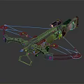 Tactical Crossbow With Metal Components Green Accents String And Sight Attachment 3d model
