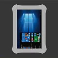 Modern White Bezel Tablet With Windows OS Displaying Apps On Screen 3d model