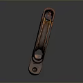 Old Rusted Vintage Metal Mechanical Part With Circular Component Isolated On Gray Background