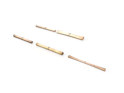 Natural Bamboo Household Items Long Sticks Kitchen Utensils Eco Friendly Set of Five 3d model