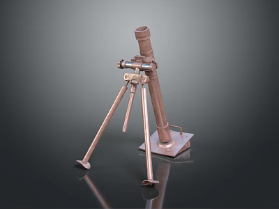 Breathtaking Scenic View With Vintage Brass Telescope On Tripod Stand 3d model