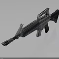 Tactical Modern Rifle With Metallic Finish Detailed Barrel Stock And Magazine