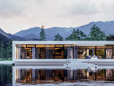 Modern Homestay Architecture Villa Cultural Architecture Outdoor Villa 3d model