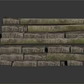 Rustic Natural Stone Bricks Stacked With Mossy Texture And Irregular Shapes