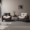 Middle Ancient Style Furniture Single Sofa Internet Popular Sofa 3d model