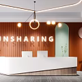 Modern Front Desk Simple Office Front Desk 3d model
