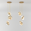 Modern Moon Chandelier Light Luxury Round Chandelier 3d model