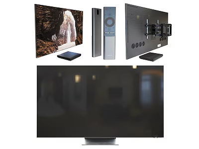 Modern TV Featuring Slim Design Screen Display Remote Control and Wall Mount 3d model