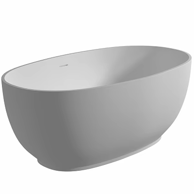 Sleek Modern Freestanding Oval Bathtub With Smooth Surface And Contemporary Design 3d model
