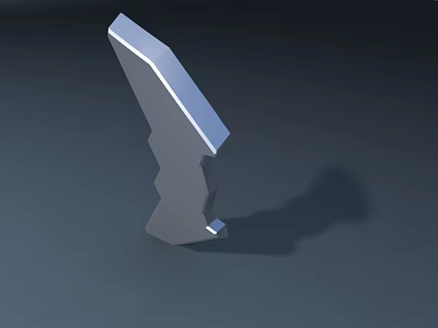 Modern Metallic Reception Desk With Unique Geometric Design And Sleek Surface 3d model