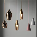 Modern Multicolored Pendant Lights Hanging With Gold Copper Pink Gray Design