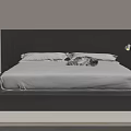 Modern Double Bed Interior Design With Minimalist Headboard White Bedding And Decorative Lighting