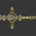 Industrial Crane Structure With Tower Boom Base And Support Wheels