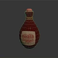 Health Potion Red Bottle With Label Natural Healthy Beverage For Wellness Support