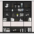 Elegant Modern Illuminated Bookcase With Shelves Books And Decorative Items