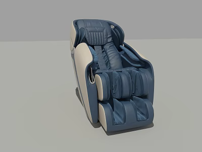 Navy Blue And Beige Modern Massage Chair With Full Body Massage Functionality 3d model