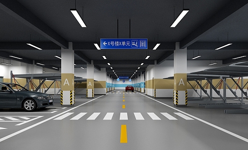 Modern Parking 3d model