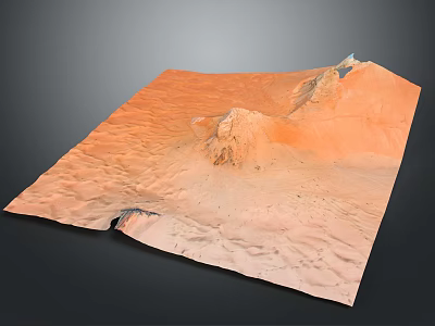 Designed Garden Landscape Featuring Sandy Dune Terrain Natural Pathways And Rock Structures 3d model