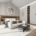 Modern Hotel Room With Floor to Ceiling Windows Green View Beige Sofa and Wooden Flooring