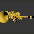 Golden Saxophone Decorative Accessory For Contemporary Home Interior Styling 3d model