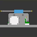 Mechanical Device Assembly With Gray Base Green Brackets Red Yellow Blue Components