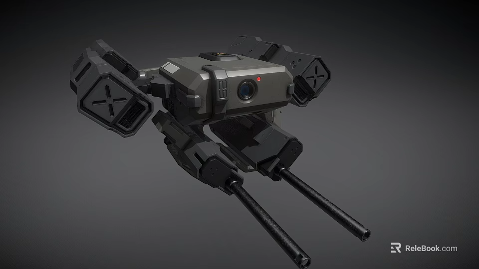 Advanced Mechanical Robotic Unit With Camera And Dual Metal Arms Structure 3d model 
