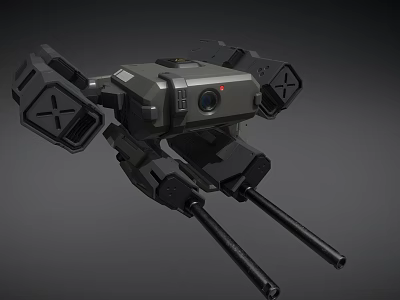 Advanced Mechanical Robotic Unit With Camera And Dual Metal Arms Structure 3d model