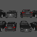 Dark Gray Modern Wagon Car With Sleek Body Design And Multiple Angles View