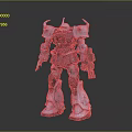 Blue Mechanical Robot Character With Armor And Gun In 3D Rendered Pose