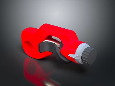 Ergonomic Red Handheld Tool With Black Grip And Silver Components 3d model