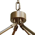 Elegant Modern Golden Circular Chandelier With Chain Fringes And Metal Frame