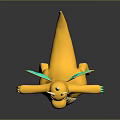 Cute Yellow Dragon Game Character With Green Wings White Belly And Green Claws