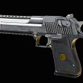 Desert Eagle Mark XIX USA Made Metal Pistol With Grip And Golden Emblem