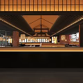Modern Hot Pot Restaurant Interior With Wooden Decor Hanging Lanterns And Open Counter
